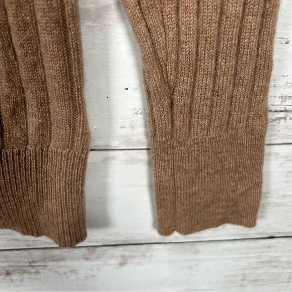 360 Cashmere Collegiate Ribbed Camel Oversized Cardigan Sweater S NWT $195 - Picture 8 of 11